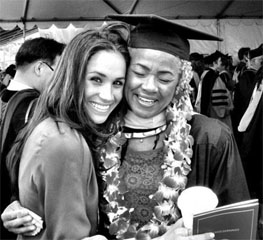 Meghan with her mother during her graduation