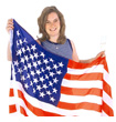 girl with American flag