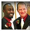 Erik D Swope-Wise, a bishop at a small Pentecostal church, and his husband getting married